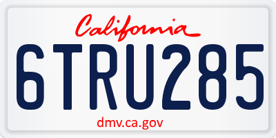 CA license plate 6TRU285