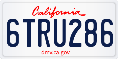 CA license plate 6TRU286
