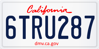 CA license plate 6TRU287