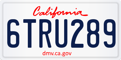 CA license plate 6TRU289