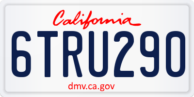 CA license plate 6TRU290