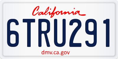 CA license plate 6TRU291