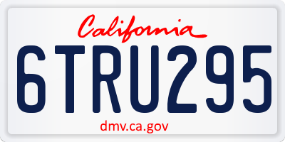 CA license plate 6TRU295