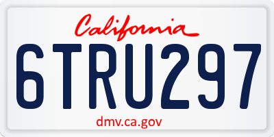 CA license plate 6TRU297