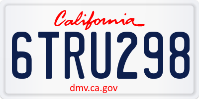 CA license plate 6TRU298