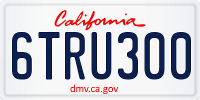 CA license plate 6TRU300