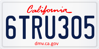 CA license plate 6TRU305