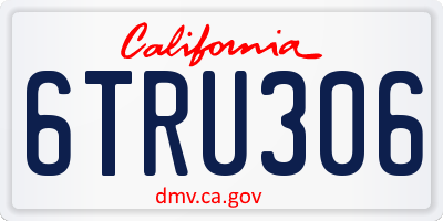 CA license plate 6TRU306