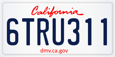 CA license plate 6TRU311