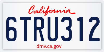 CA license plate 6TRU312