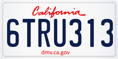 CA license plate 6TRU313