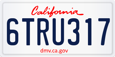 CA license plate 6TRU317