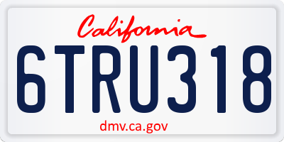 CA license plate 6TRU318