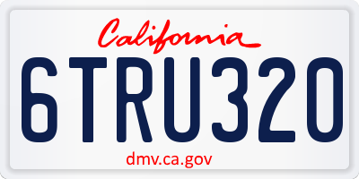 CA license plate 6TRU320