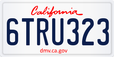 CA license plate 6TRU323