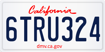 CA license plate 6TRU324
