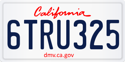 CA license plate 6TRU325