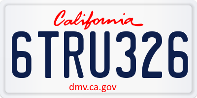 CA license plate 6TRU326