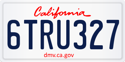 CA license plate 6TRU327
