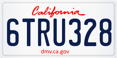 CA license plate 6TRU328