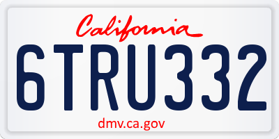 CA license plate 6TRU332