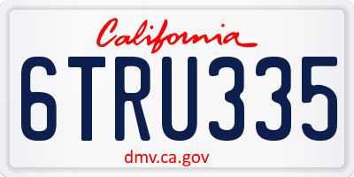 CA license plate 6TRU335