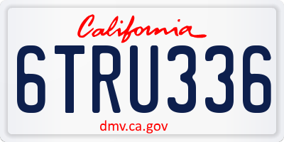CA license plate 6TRU336