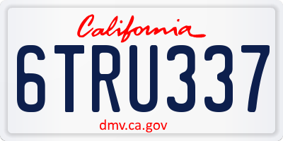 CA license plate 6TRU337
