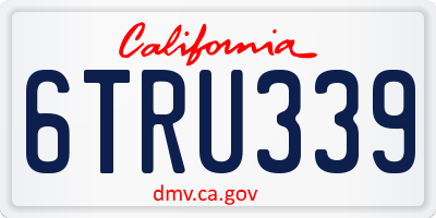 CA license plate 6TRU339