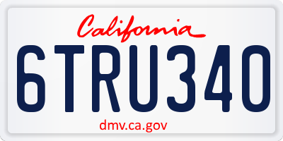 CA license plate 6TRU340