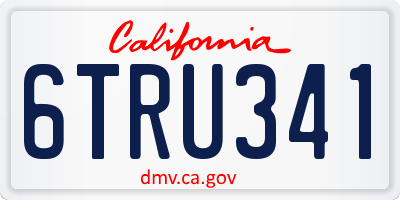 CA license plate 6TRU341
