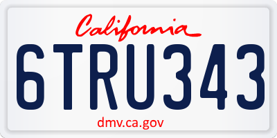 CA license plate 6TRU343