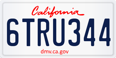 CA license plate 6TRU344