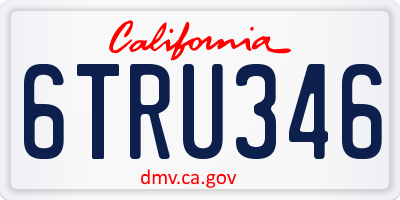 CA license plate 6TRU346