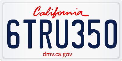CA license plate 6TRU350