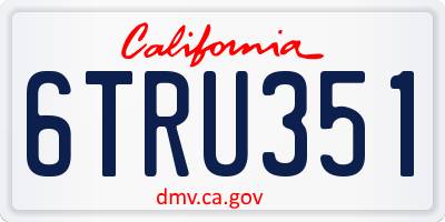 CA license plate 6TRU351