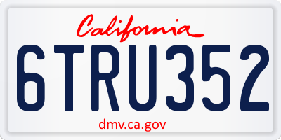 CA license plate 6TRU352