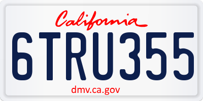 CA license plate 6TRU355