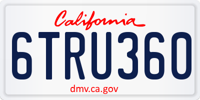 CA license plate 6TRU360