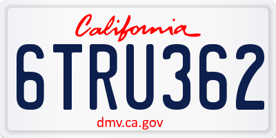 CA license plate 6TRU362