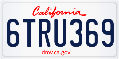 CA license plate 6TRU369