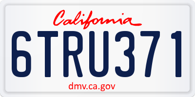 CA license plate 6TRU371
