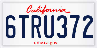 CA license plate 6TRU372