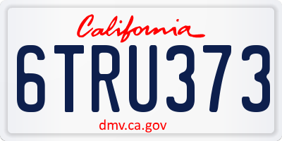 CA license plate 6TRU373