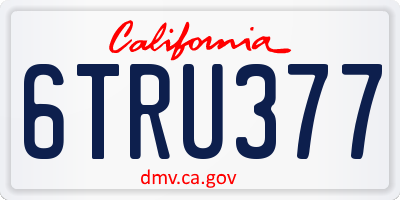 CA license plate 6TRU377