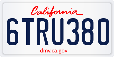 CA license plate 6TRU380