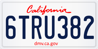 CA license plate 6TRU382