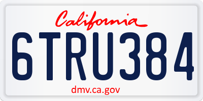 CA license plate 6TRU384