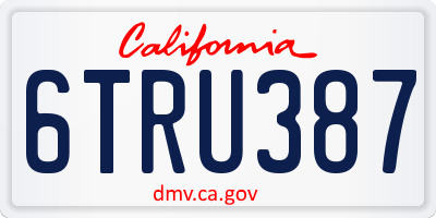 CA license plate 6TRU387