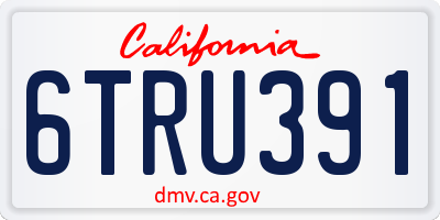 CA license plate 6TRU391